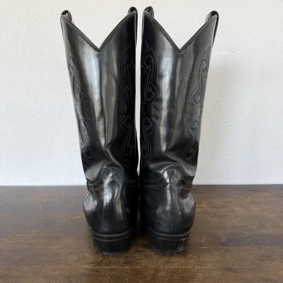 Caborga Botas Black Leather Western Cowboy Boots 10.5 D Mexico